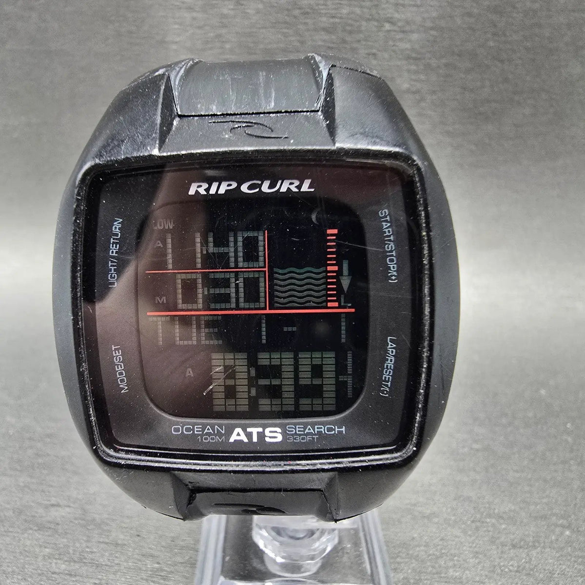 Rip Curl Oceansearch ATS Watch Men 43mm Black Digital Alarm Chronograph New Batt0