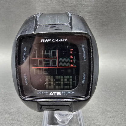 Rip Curl Oceansearch ATS Watch Men 43mm Black Digital Alarm Chronograph New Batt0