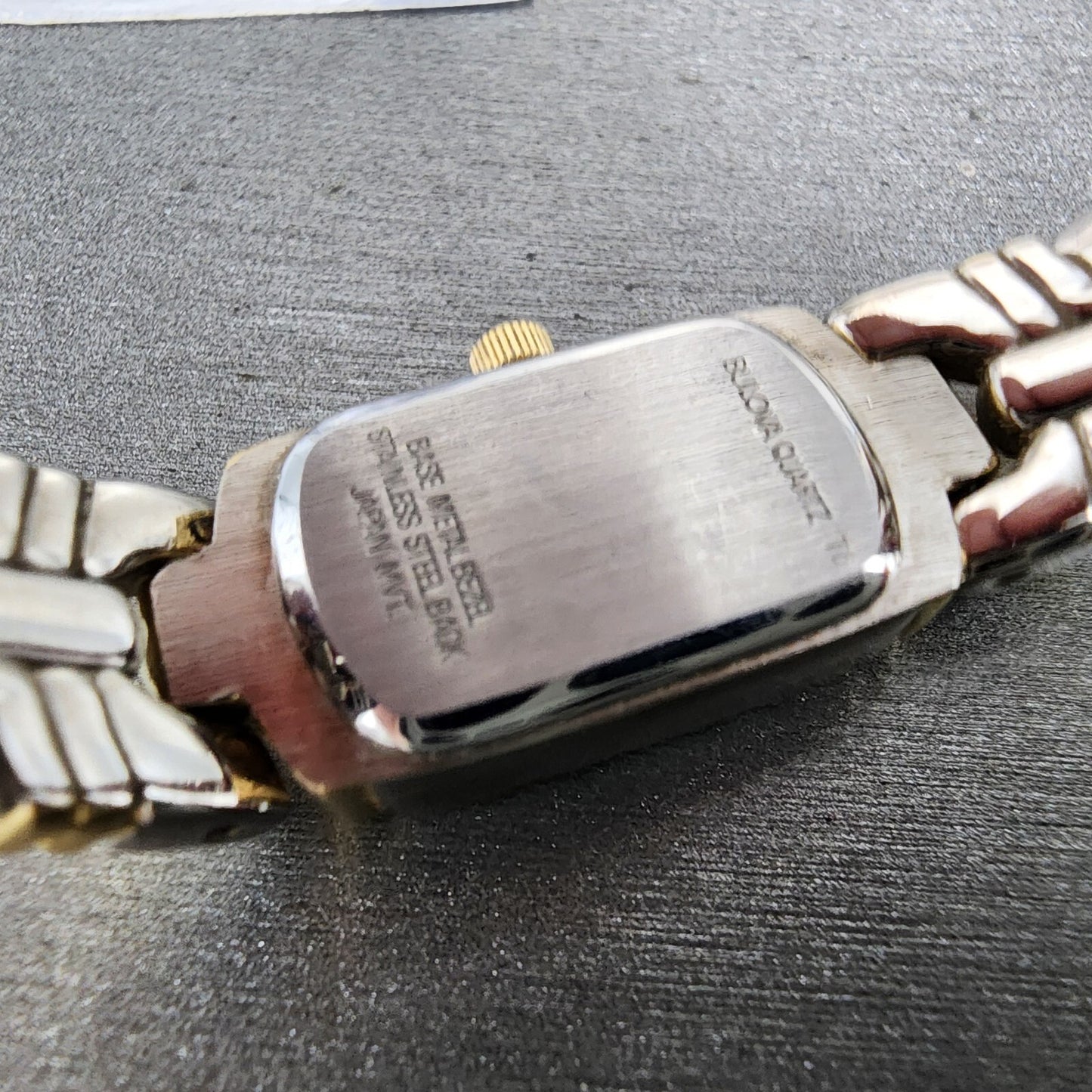 Bulova Watch Women 13mm Silver Dial Two Tone Rectangle 98L49 New Battery10