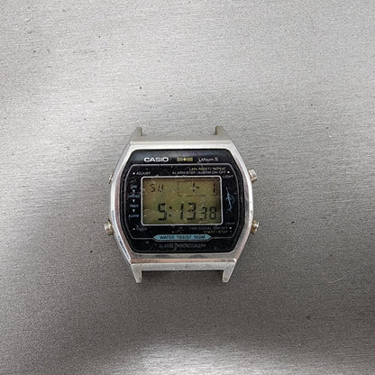 Casio Marlin H101 Watch Men 37mm Digital Silver Tone Alarm Chrono New Battery0