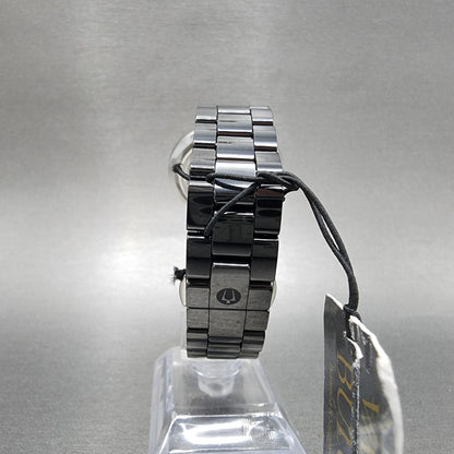 Bulova Rubaiyat Watch Women 35mm Black Dial Black Ceramic Diamond Bezel 98R266
