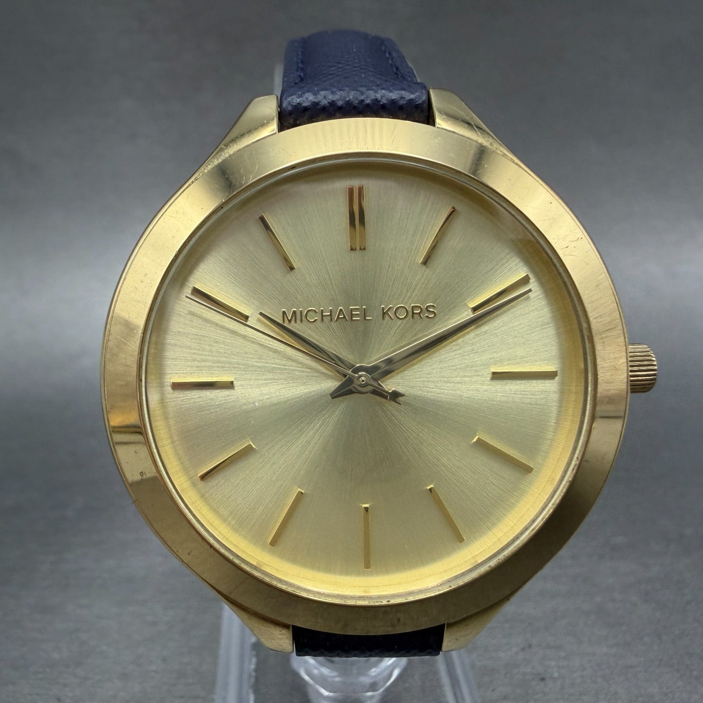 Michael Kors Runaway Watch Women 42mm Champagne Dial Gold Tone MK-2285 New Batt0