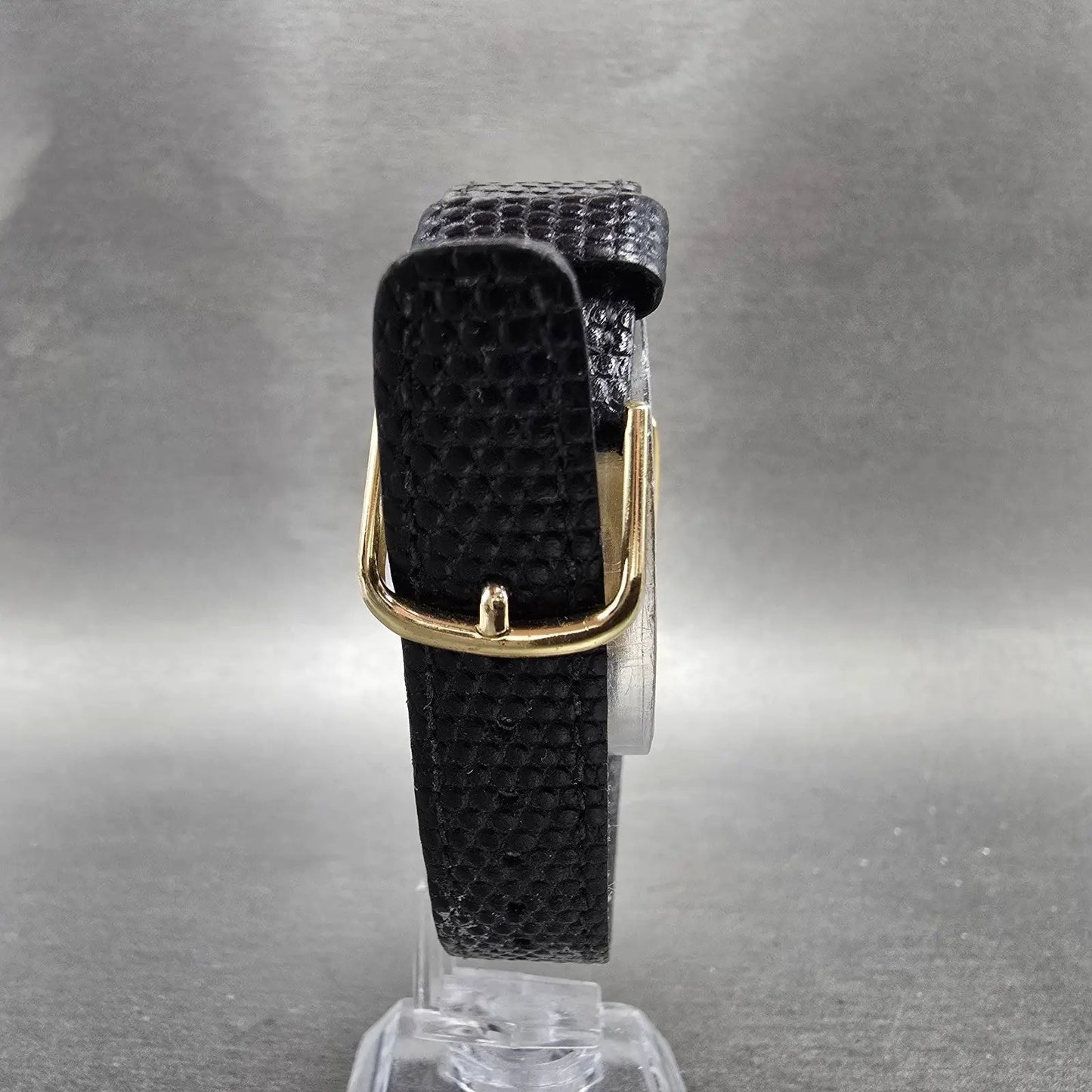 Citizen CQ Tank Watch Men 23mm Black Dial Gold Tone Rectangle 6031 PARTS Vintage8