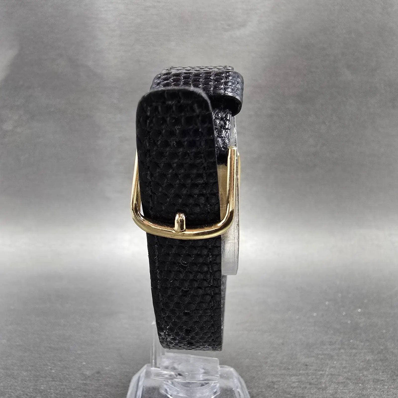 Citizen CQ Tank Watch Men 23mm Black Dial Gold Tone Rectangle 6031 PARTS Vintage8
