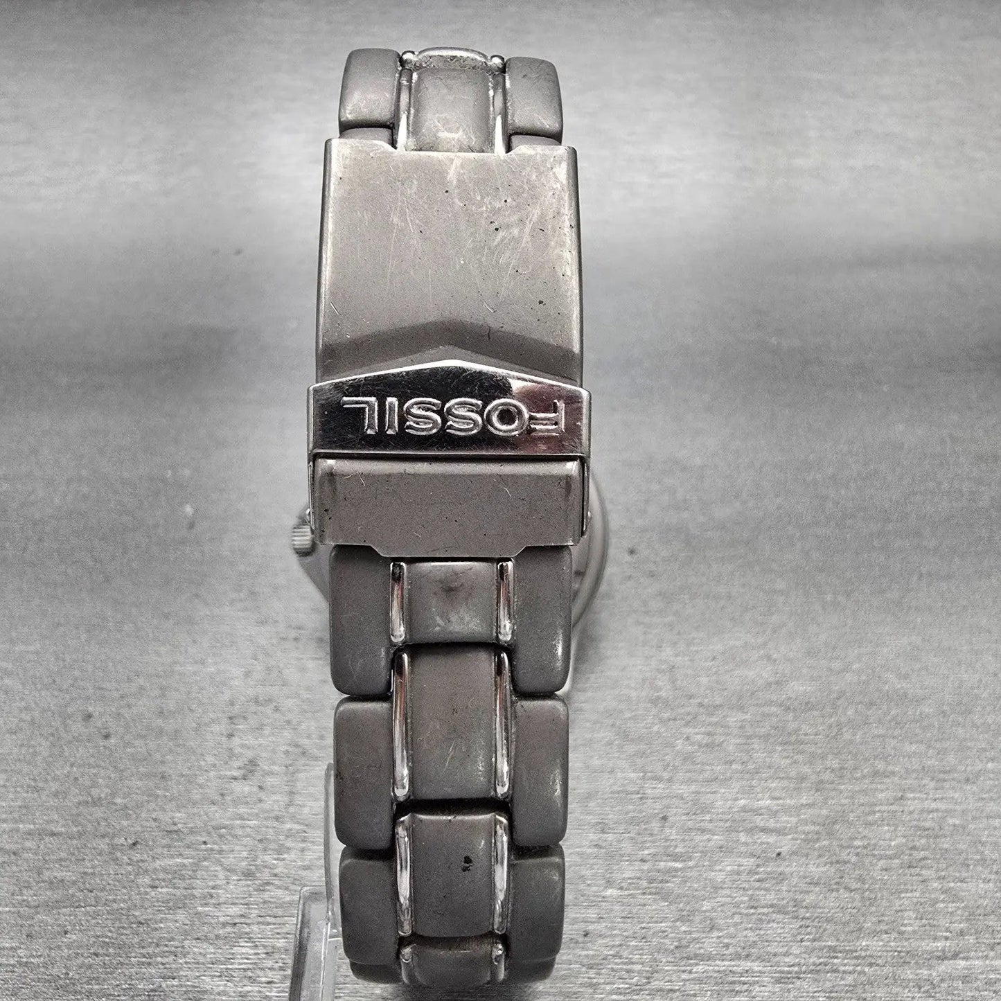 Fossil Dive Watch Men 40mm Blue Dial Gray Tone Titanium Round TI-5013 New Batt7