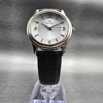 Bulova Watch Women 30mm Silver Dial Silver Tone Round 96T58 New Battery 89455