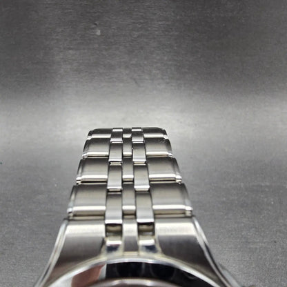 Seiko Solar Watch Men 38mm White Dial Silver Tone Date Atomic 7B22-0AM0 READ!!!!5