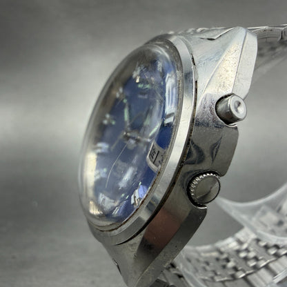 Orient Hi Ace Watch Men 38mm Blue Dial Steel Daydate Round Automatic Runs VTG2