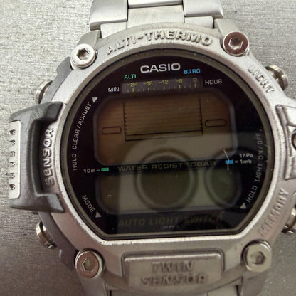 Casio ProTrek PRT-300 Watch Men 47mm Silver Digital Alit-Thermo PARTS2