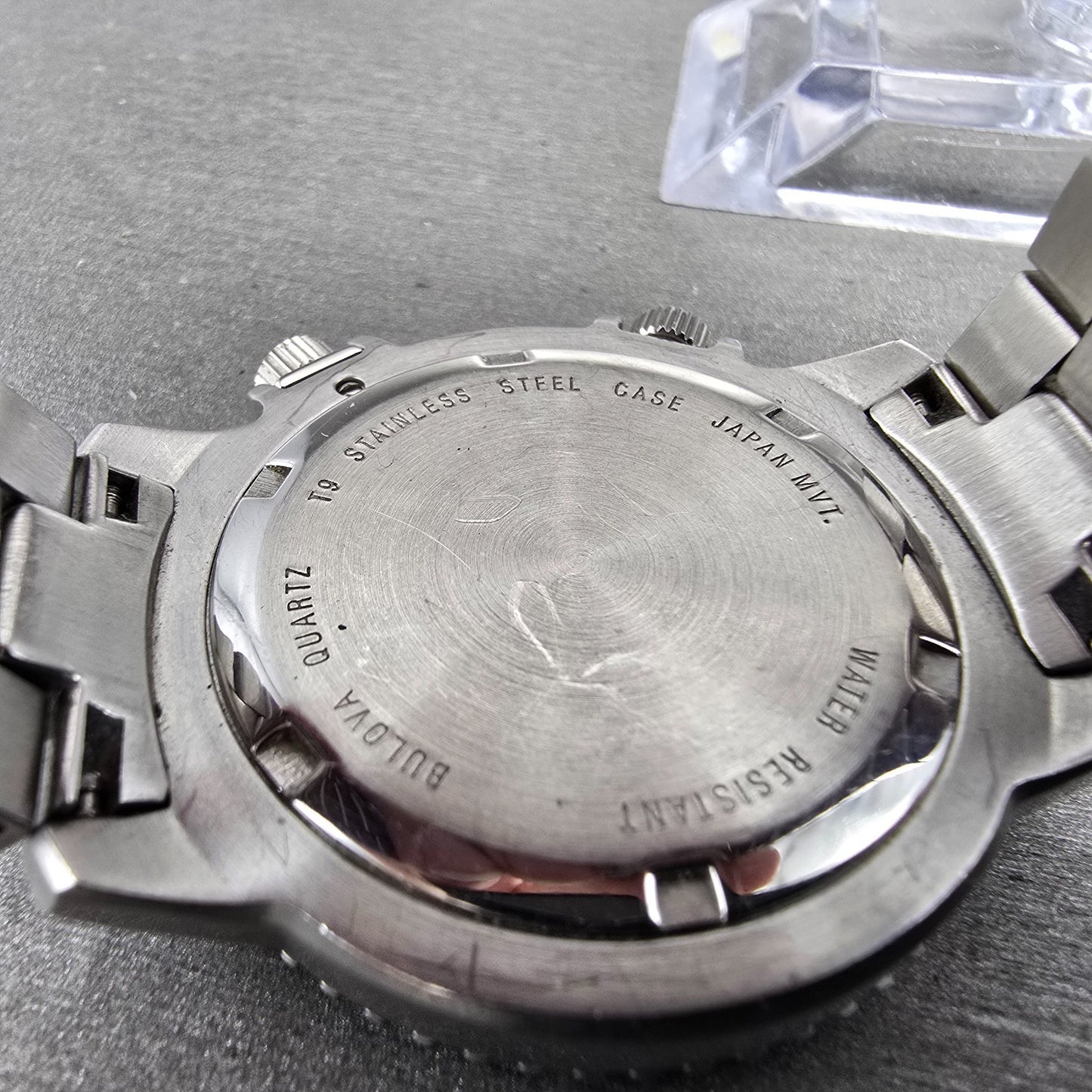 Bulova Marine Star Watch Men 38mm Blue Dial Silver Tone Date Round 96B40 PARTS9