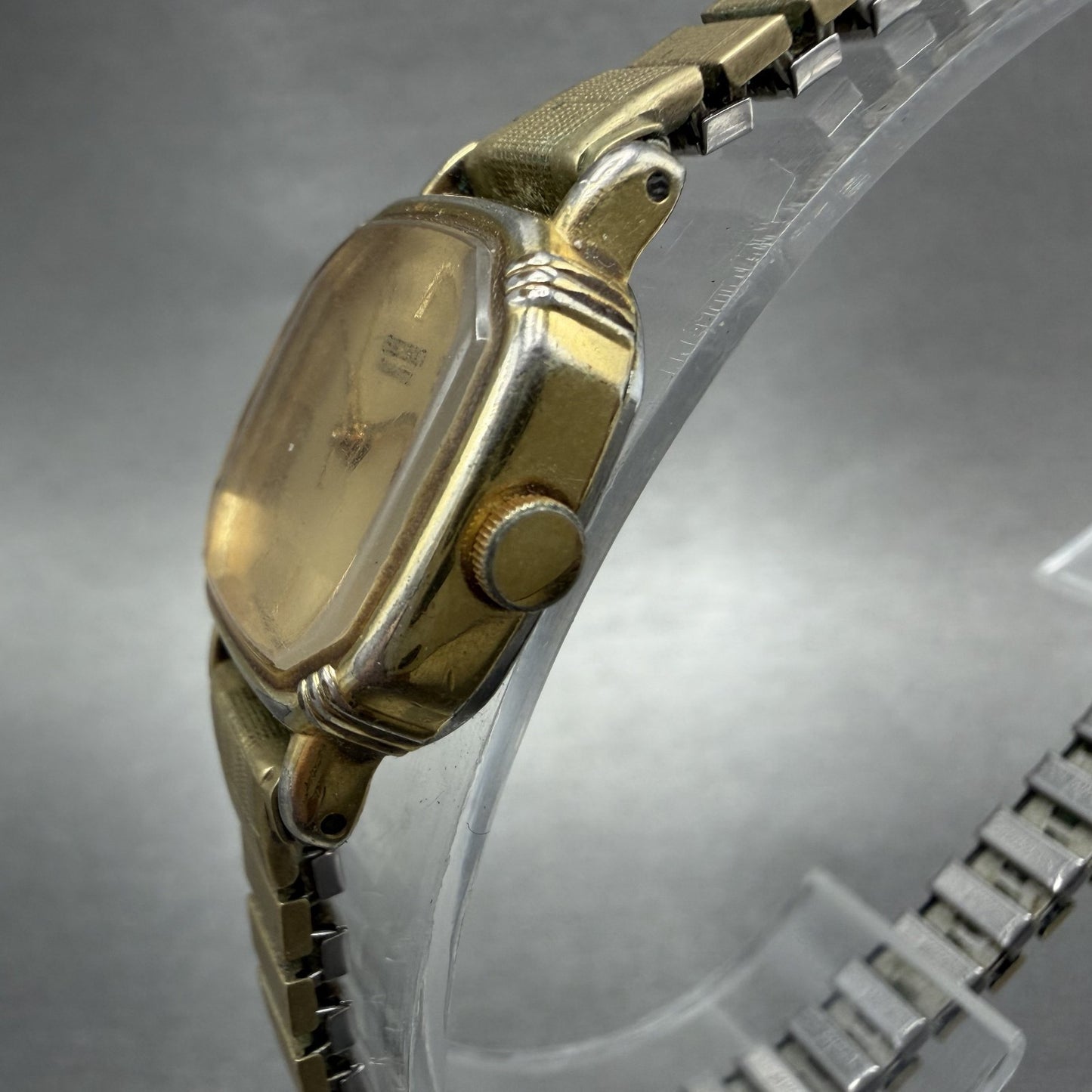Seiko Watch Women 20mm Champagne Dial Gold Tone Rectangle 54215019 New Battery2