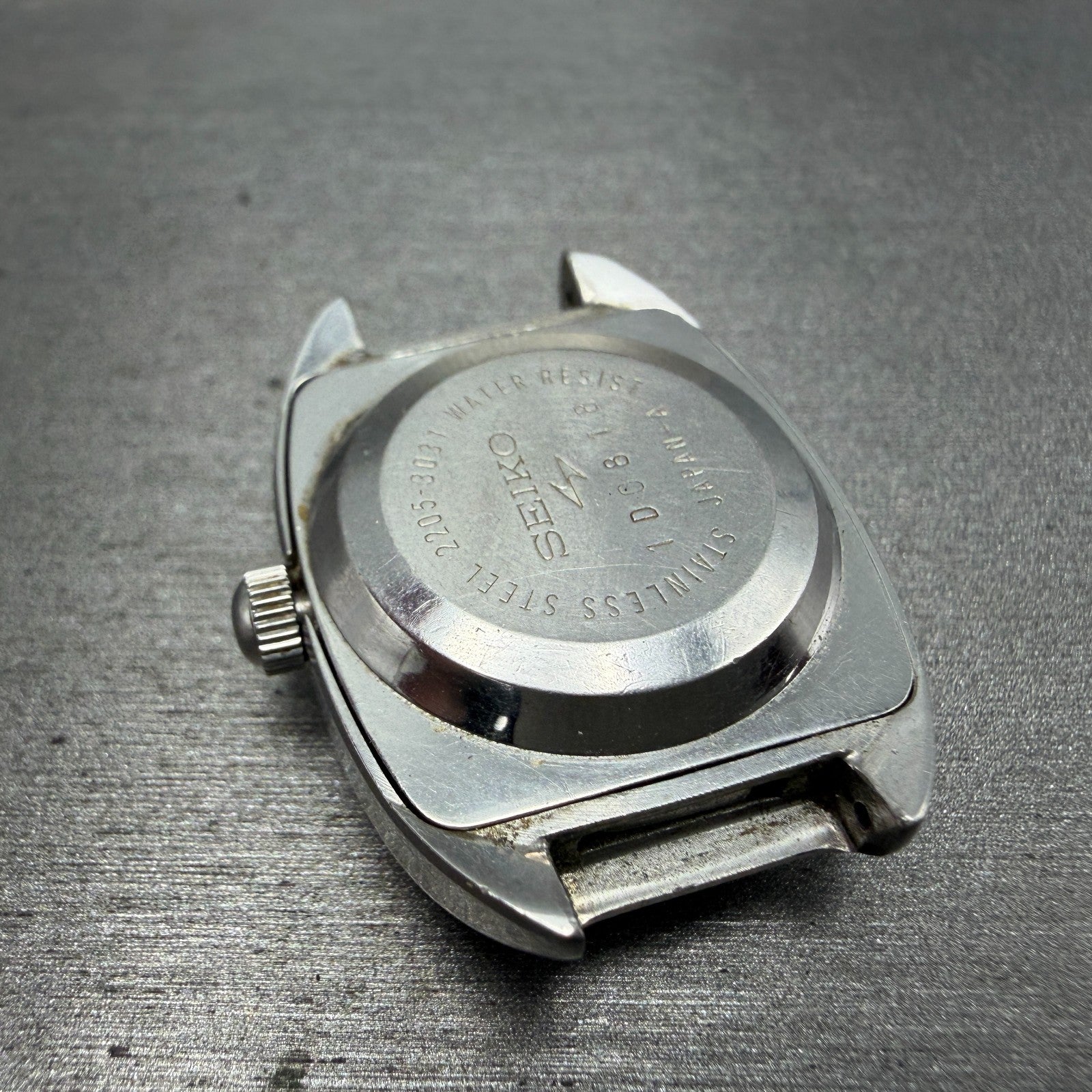 Seiko Automatic Tank Watch Women 24mm Blue Dial Steel Date 2205-3031 PARTS9