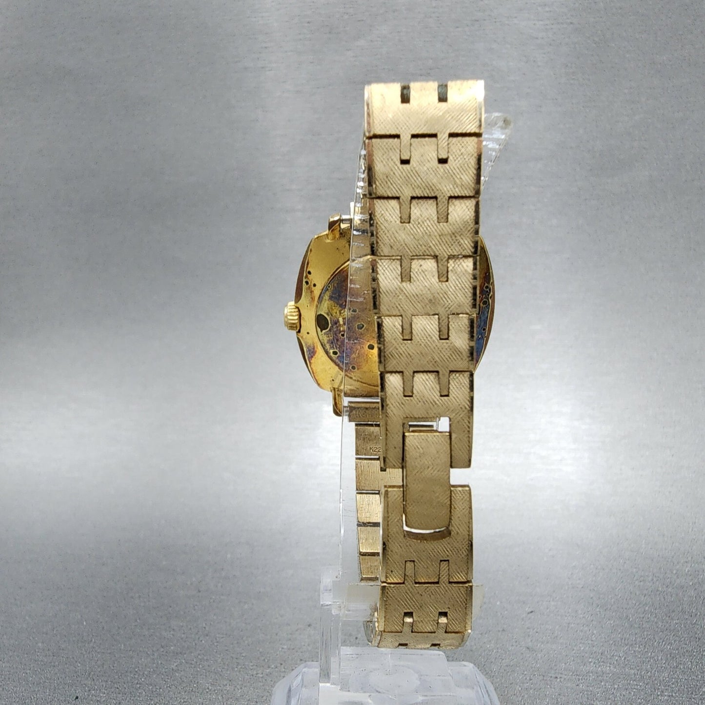 Seiko Watch Women 31mm Gray Dial Gold Plated 25170110 Manual Wind Cushion Runs7