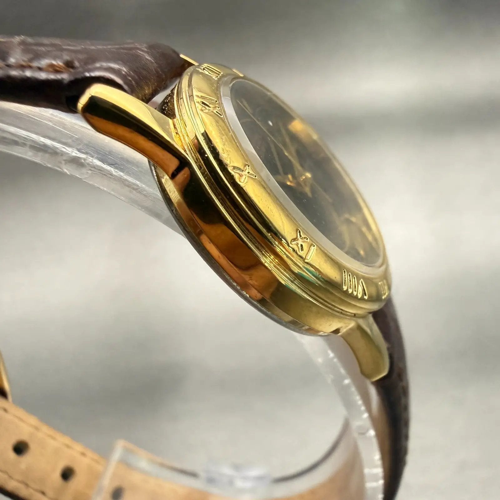 Citizen Watch Women 24mm Black Dial Gold Tone Date Round 1032-K13131 New Battery3