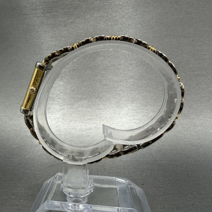 Bulova Tank Watch Women 15mm White Dial Two Tone Rectangle 98t10 New Battery6