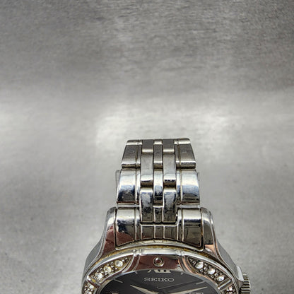 Seiko Watch Women 30mm Black Dial Silver Tone Date Round 6N2200B0 New Battery4
