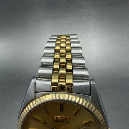 Seiko Presidential Watch 37mm Men Gold Dial Two Tone Daydate 7n43-8110 New Batt4