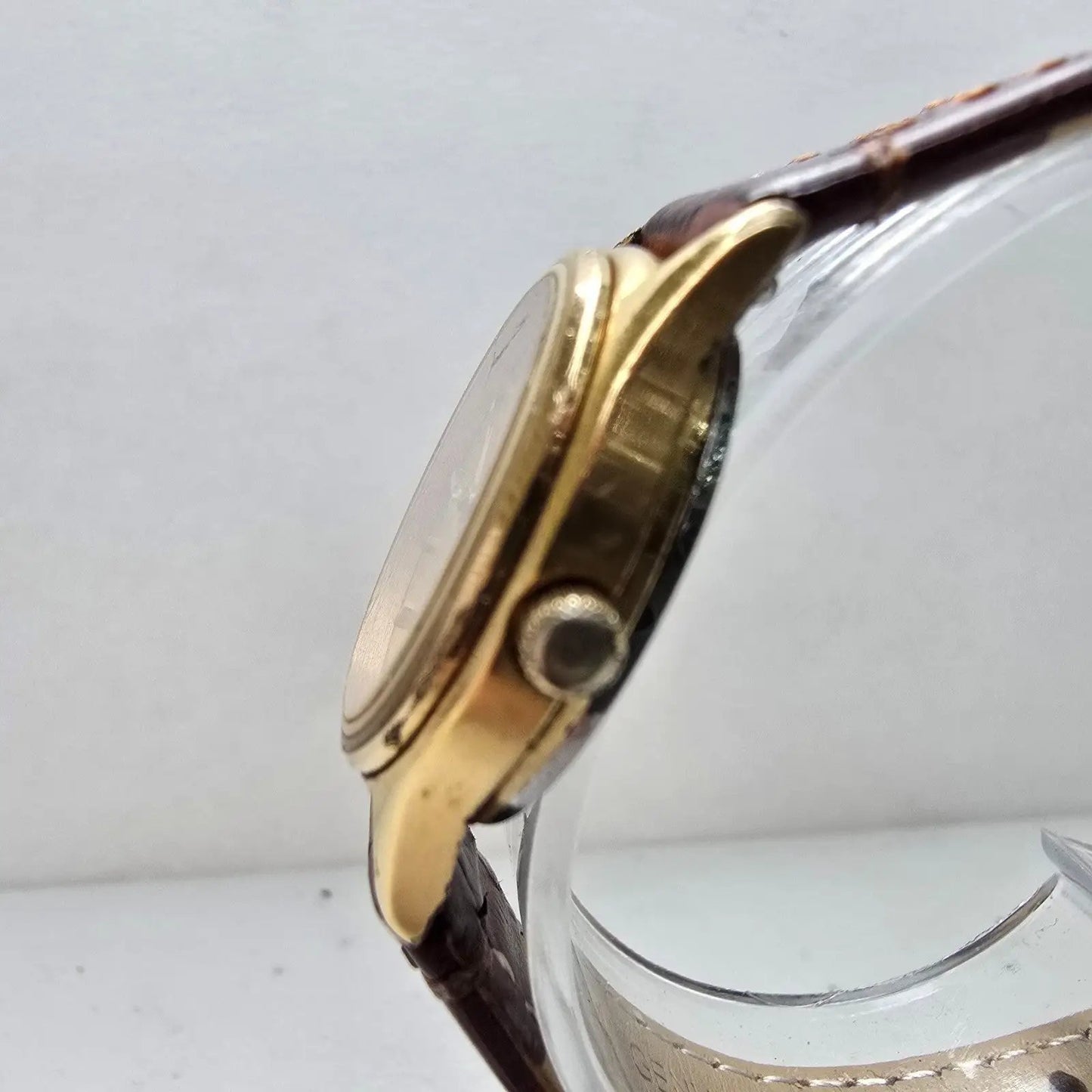 Omega Seamaster Watch Women 23mm Gold Dial Gold Tone Date Round 1380 New Battery3