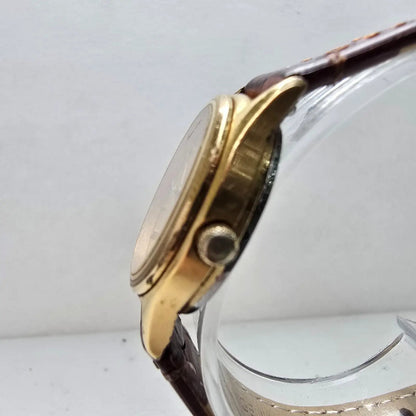 Omega Seamaster Watch Women 23mm Gold Dial Gold Tone Date Round 1380 New Battery3