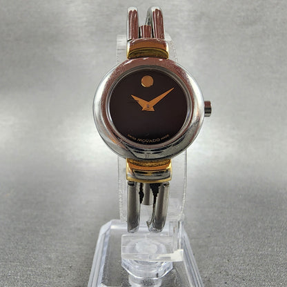 Movado Harmony Watch Women 23mm Black Dial Two Tone Round 97 A1 809 A PARTS6