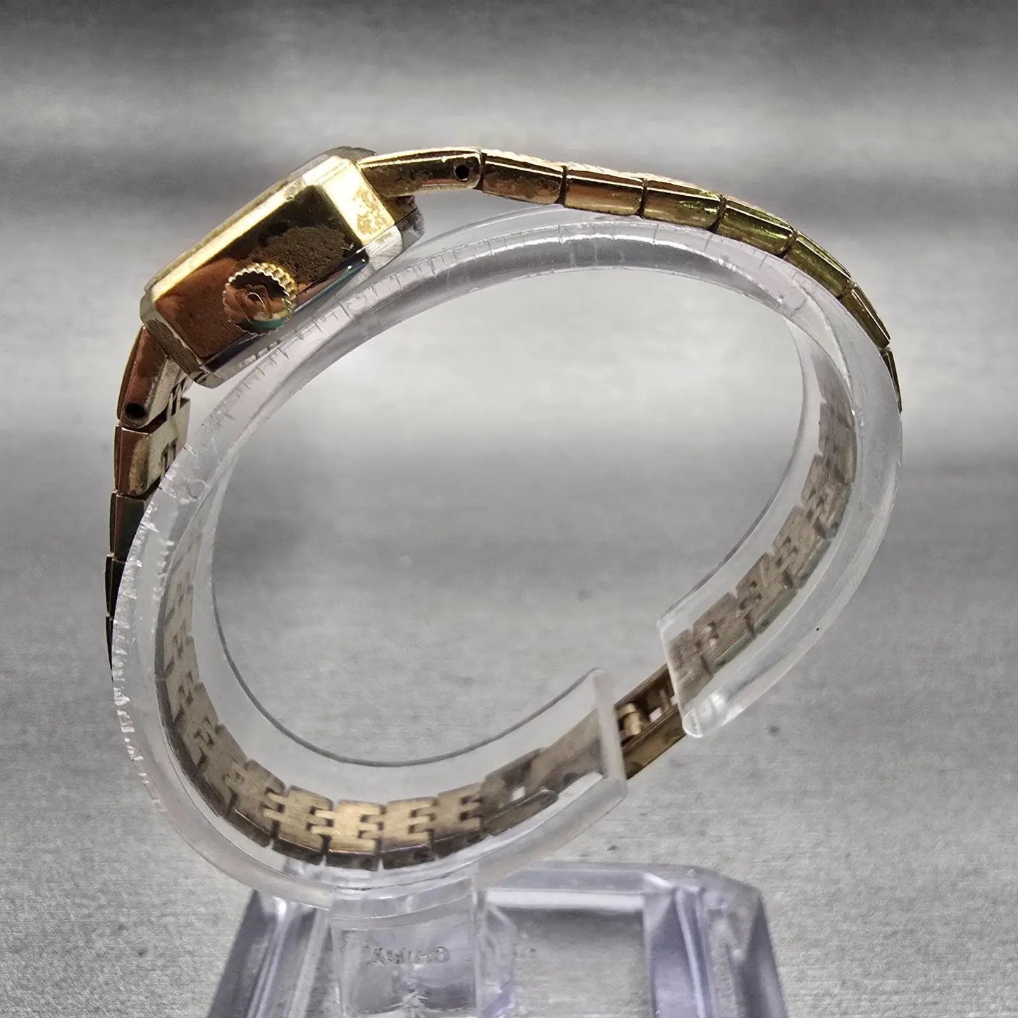 Bulova Watch Women 16mm Black Dial Gold Tone Oval 6971 New Battery Vintage6