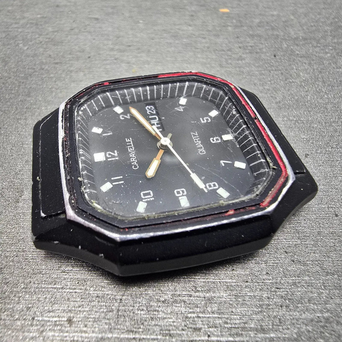 Caravelle Watch Men 33mm Black Dial Black Tone Octagon 40C10 P5 New Battery3