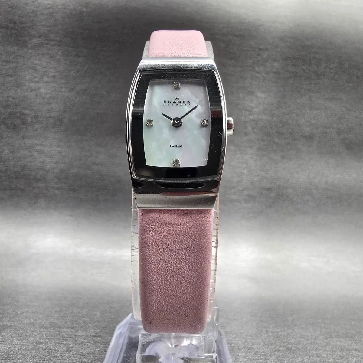 Skagen Tank Watch Women 16mm MOP Dial Silver Tone Rectangle 271SSLPD New Battery5