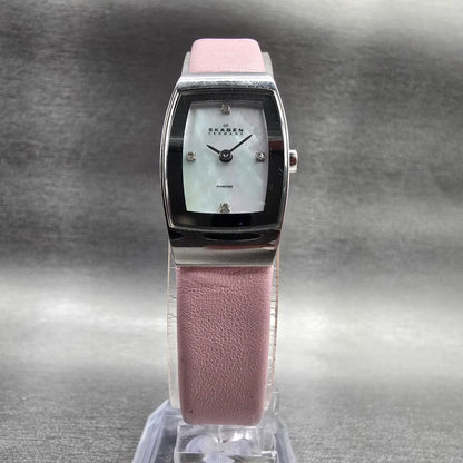 Skagen Tank Watch Women 16mm MOP Dial Silver Tone Rectangle 271SSLPD New Battery5