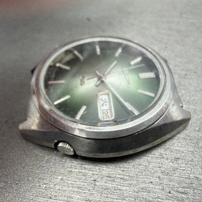 Seiko 5 Actus SS Watch Men 38mm Green Dial Silver Tone Daydate 5126-6010 PARTS6