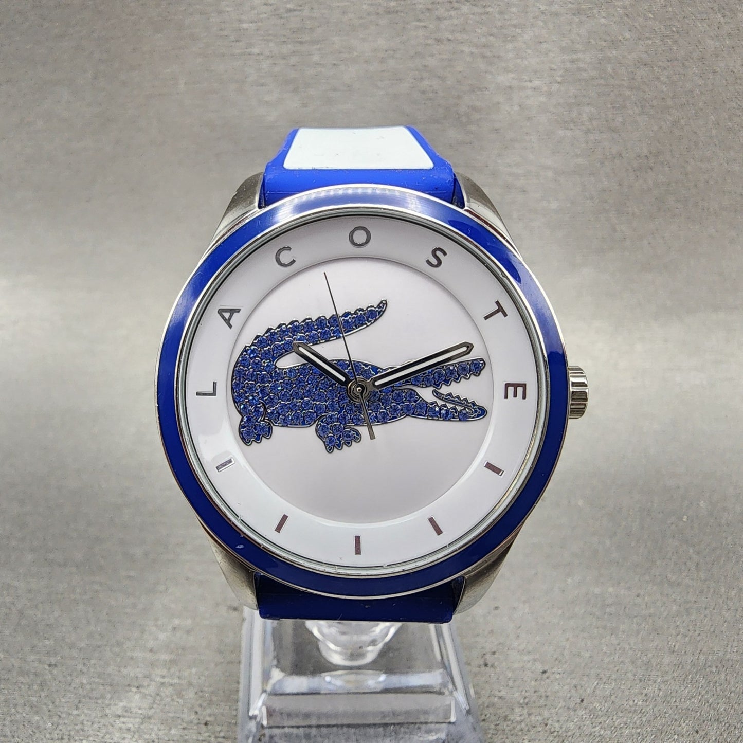 Lacoste Victoria Watch Women 40mm White Dial Silver Tone Round New Battery0