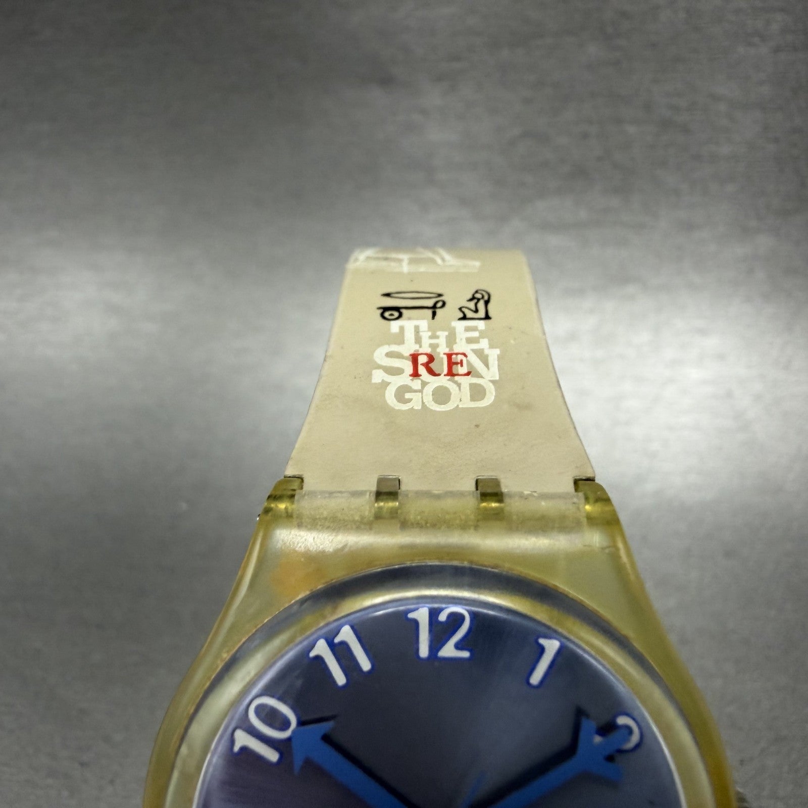 Swatch Cold Kiss Watch Men 34mm Blue Dual Clear Tone Date Round GE401 New Batter3