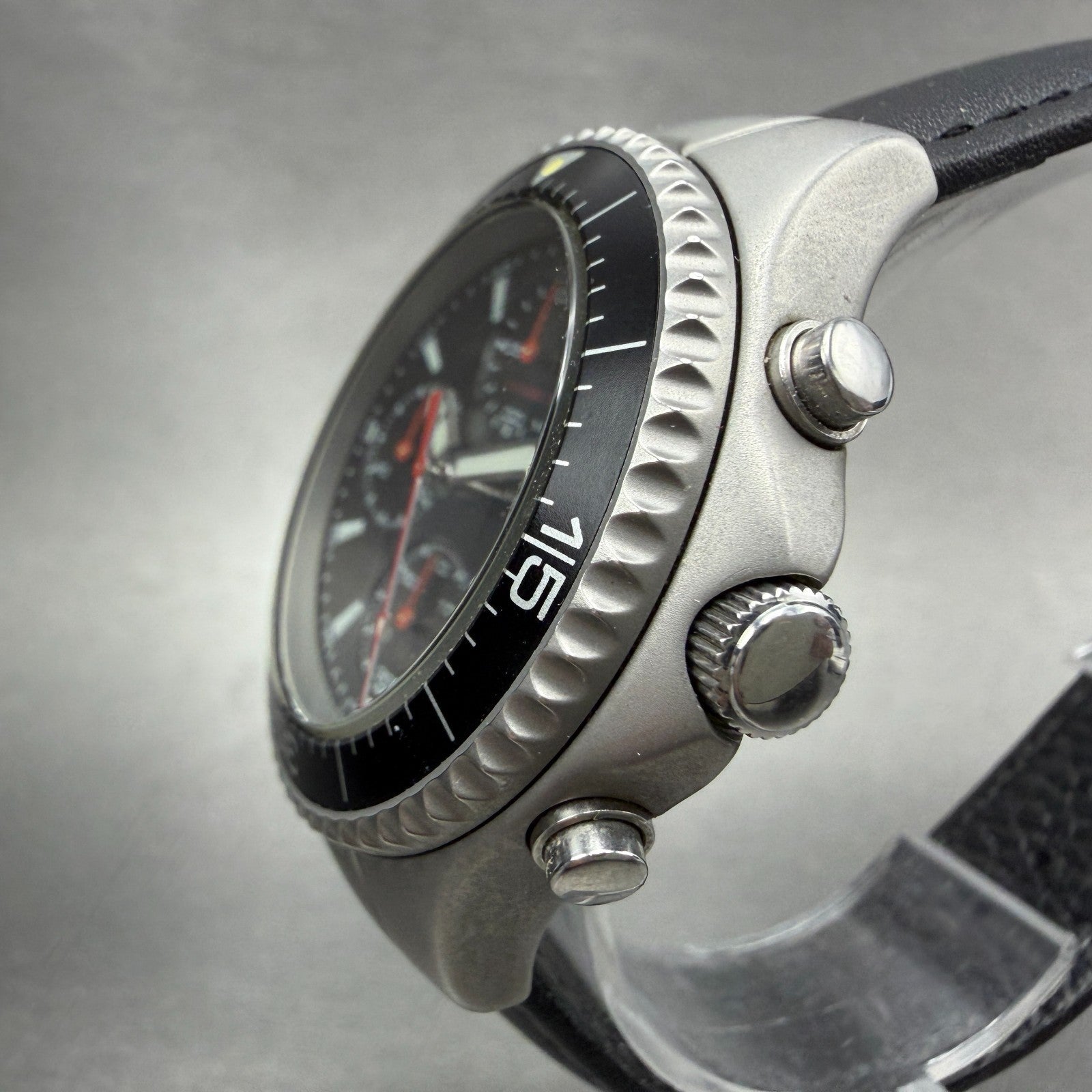 Stussy Tourmaster Chronograph Watch Men 40mm Black Dial Steel Date New Batt3