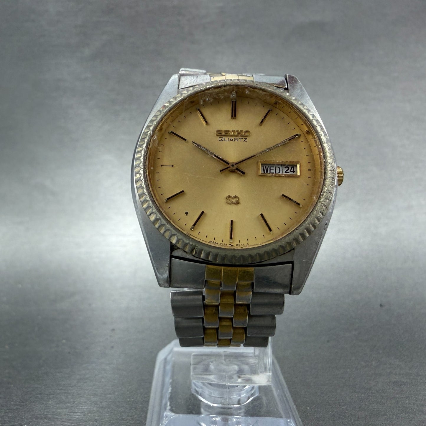 Seiko SQ President Watch Men 36mm Champagne Dial Two Tone Daydate 5Y23-8A60 PART6