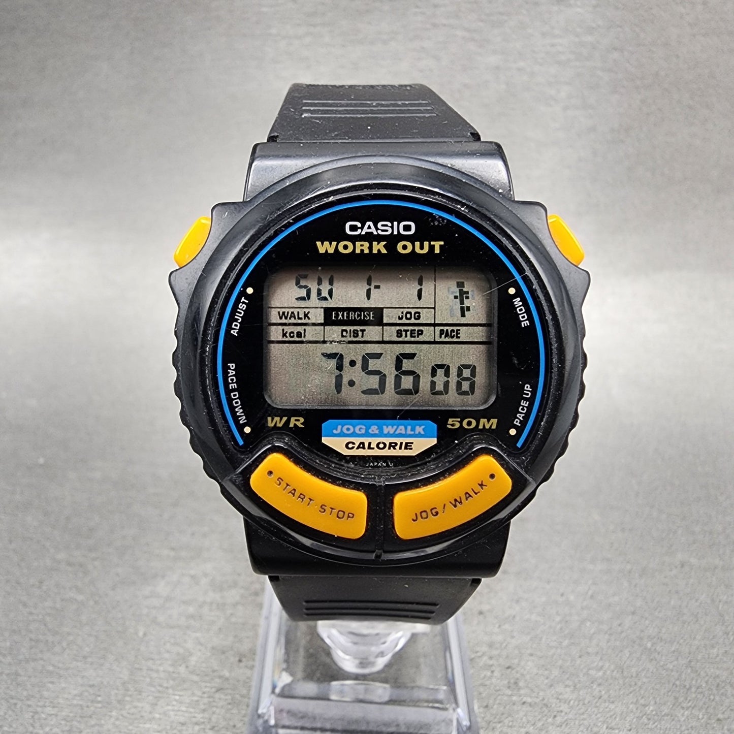 Casio Work Out JC10 Watch Men 41mm Digital Black Tone Alarm Chrono New BatteryA0