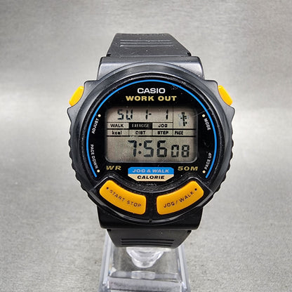 Casio Work Out JC10 Watch Men 41mm Digital Black Tone Alarm Chrono New BatteryA0