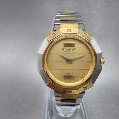 Raymond Weil Watch Women 26mm Gold Dial Two Tone Dodecagon 8038 PARTS0