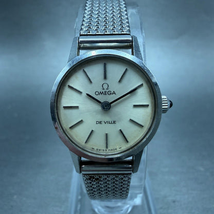 Omega De Ville Watch Women 20mm White Dial Silver Tone Round Manual Wind Runs0