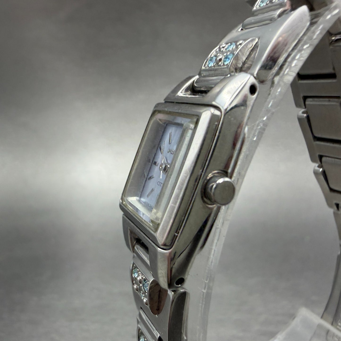 Citizen Wicca Watch Women 15mm Blue Dial Silver Rectangle 5431-L20891 New Batt2