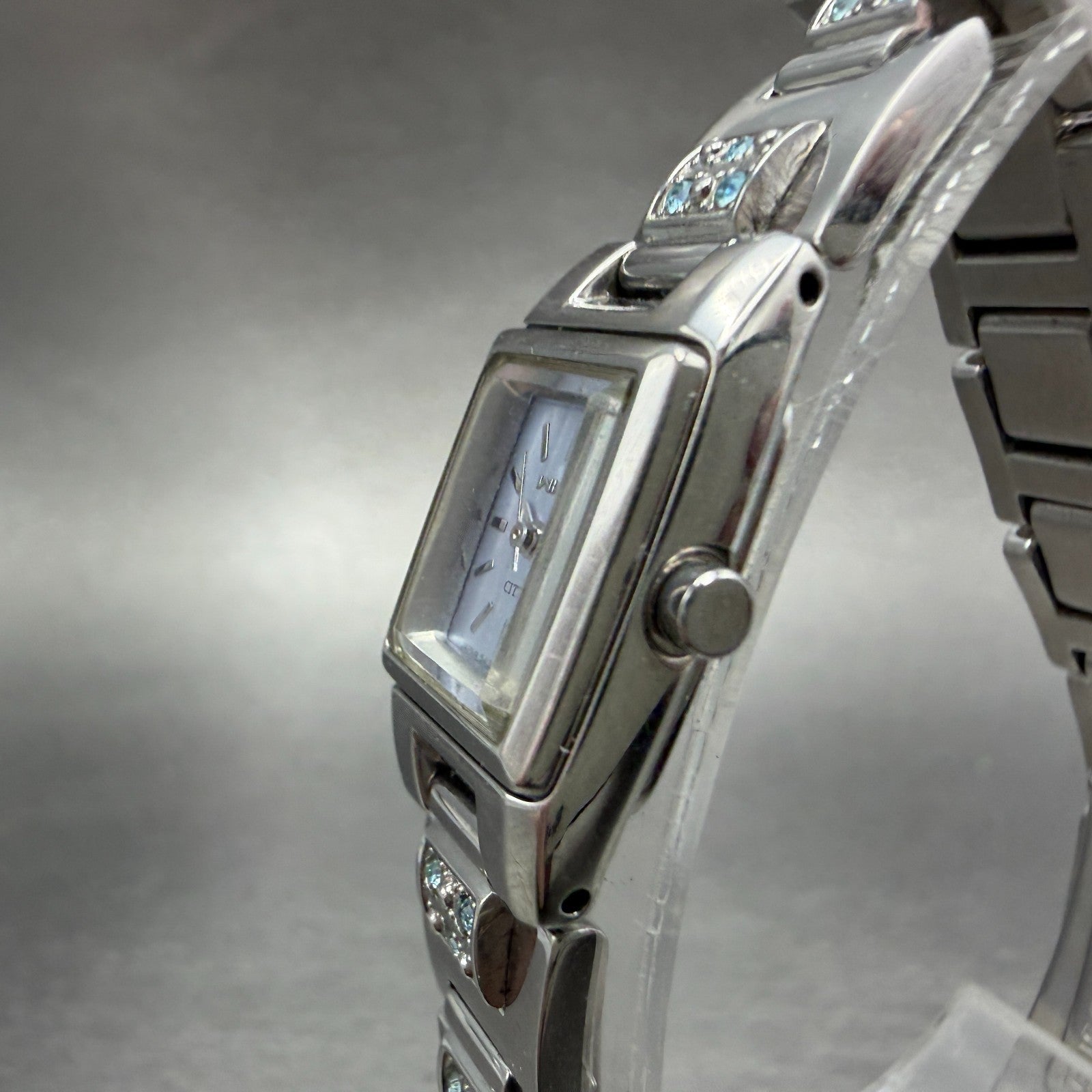 Citizen Wicca Watch Women 15mm Blue Dial Silver Rectangle 5431-L20891 New Batt2