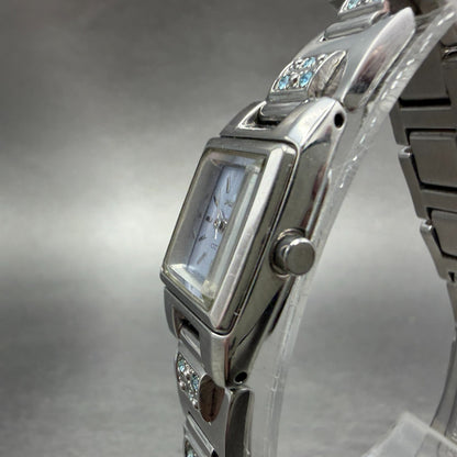 Citizen Wicca Watch Women 15mm Blue Dial Silver Rectangle 5431-L20891 New Batt2