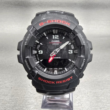 Casio G-Shock G-100 Watch Men 47mm Black Dial Black Case Alarm New Battery0