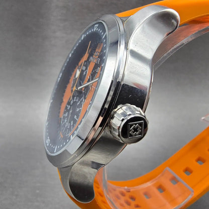 Invicta S1 Rally Watch Men 45mm Orange Dial Silver Tone Daydate 27118 NewBattery2