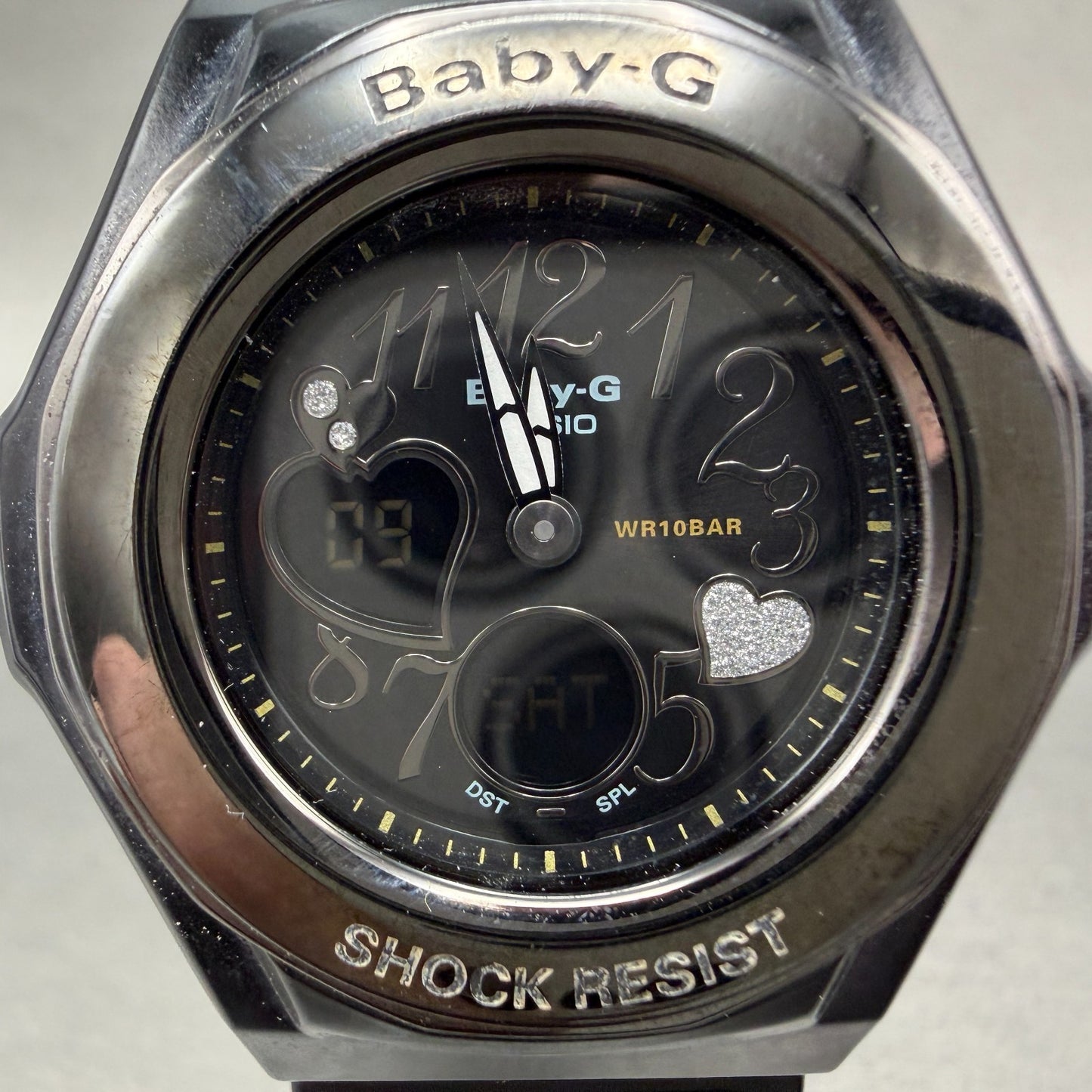 Casio Baby-G BGA-102 Watch Women 39mm Analog Digital Black Alarm Chrono New Batt1