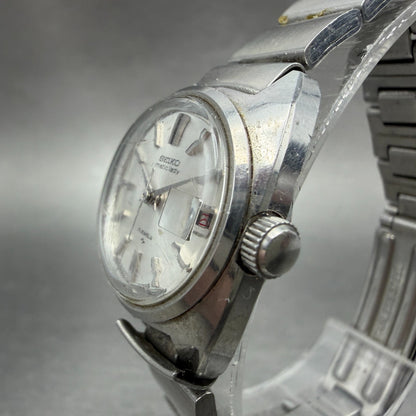 Seiko Maticlady Watch Women 23mm Silver Dial Silver Tone Date 2517-0211 Runs 4522