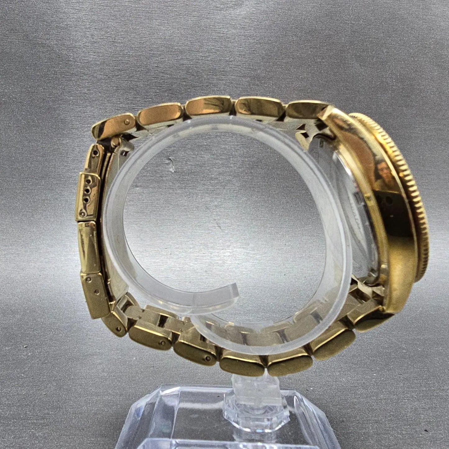 Fossil Cecile Watch Women 40mm Cream Dial Gold Tone Daydate AM4510 New Battery S8