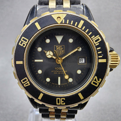 Tag Heuer 1000 Professional Watch Women 28mm Black Dial Black Gold Date New Bat1