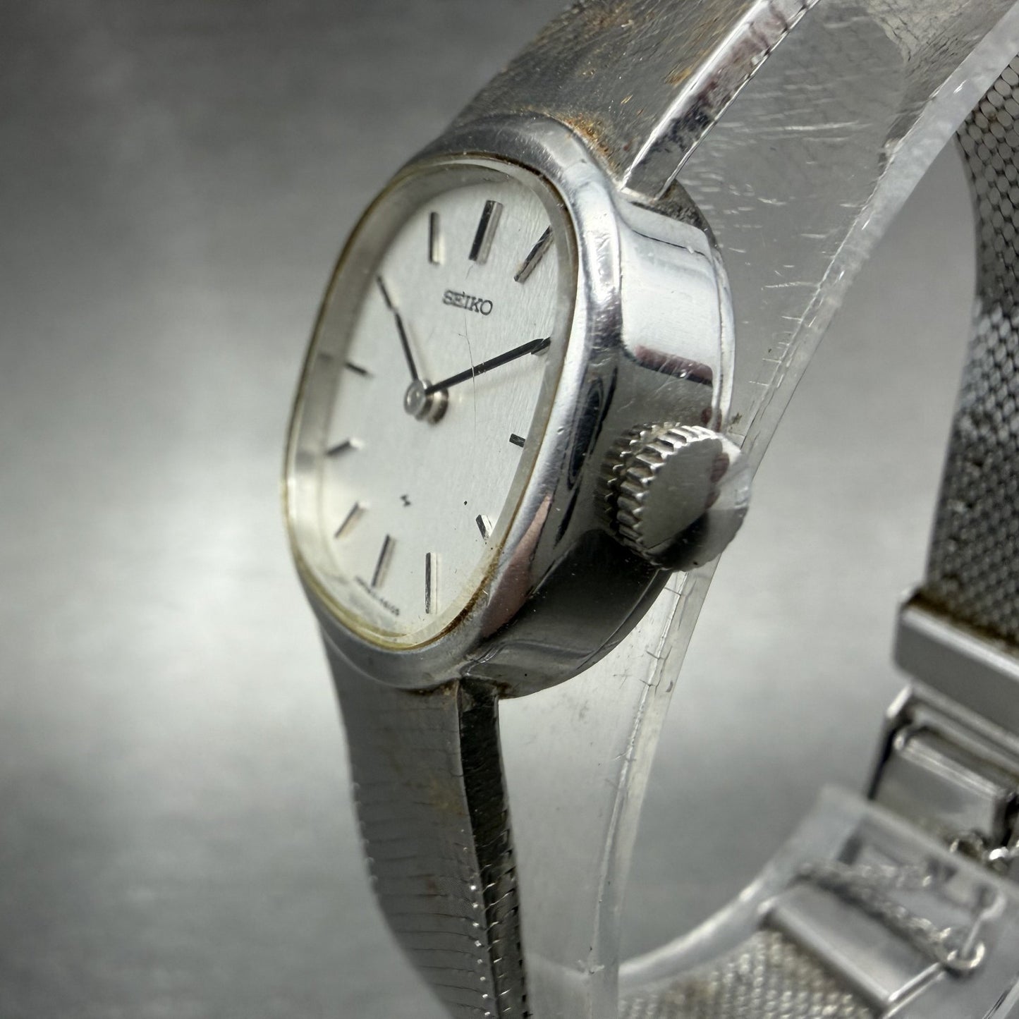 Seiko Watch Women 21mm Silver Dial Silver Tone Round Manual 11-4670 Runs2