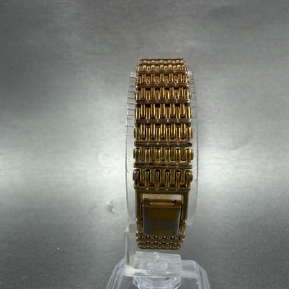 Seiko Tank Watch Women 12mm Champagne Dial Gold Tone 2e20-5079 New Battery 5127