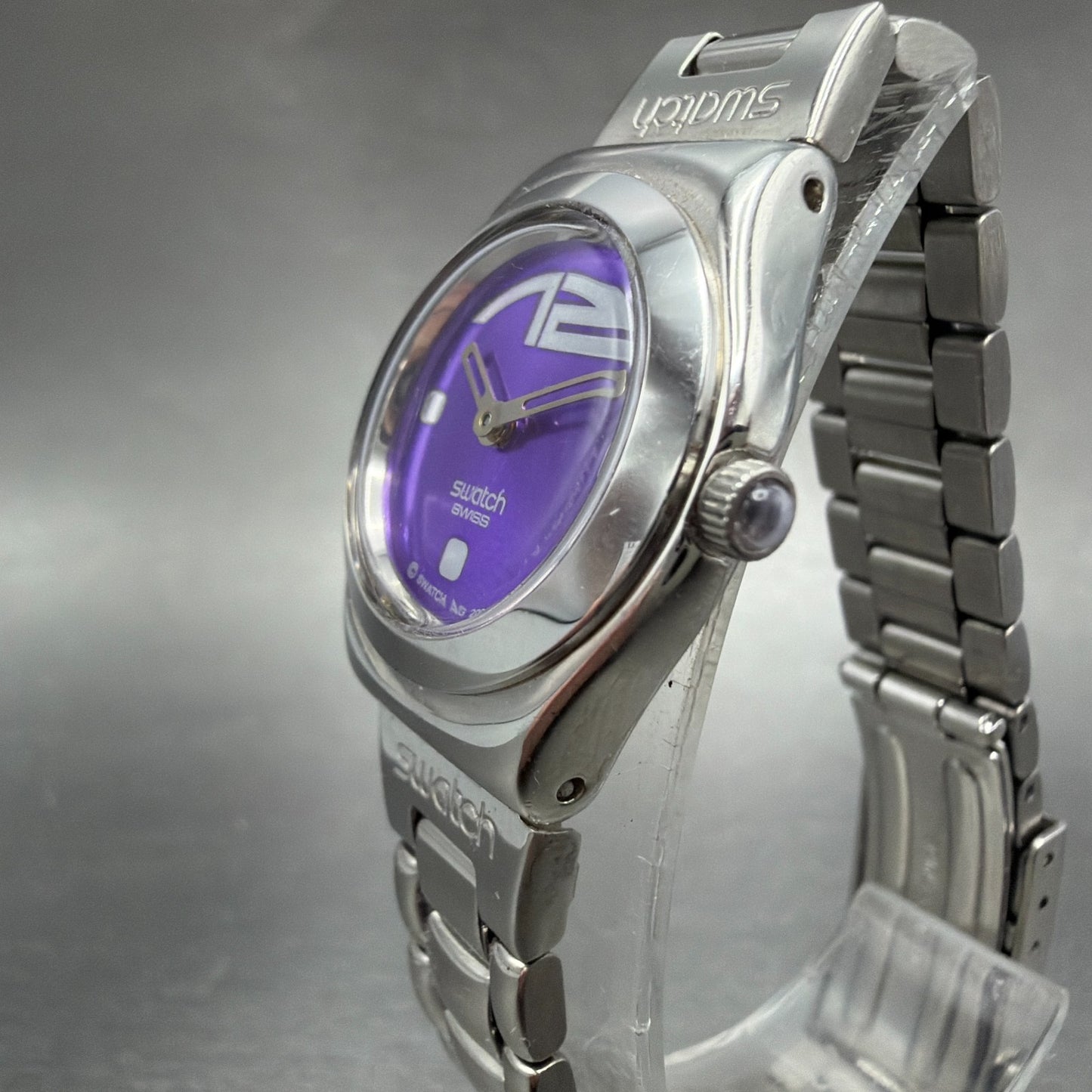 Swatch Irony Lady Ardency Watch Women 25mm Purple Dial Steel Round YSS146 Newbat2