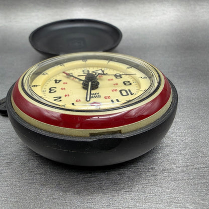 Victorinox Swiss Army Travel Alarm Clock Cream Dial Black Round 65mm PARTS5